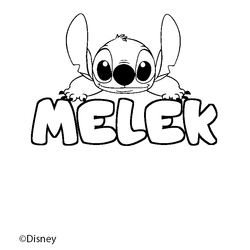 Coloraci&oacute;n del nombre MELEK - decorado Stitch