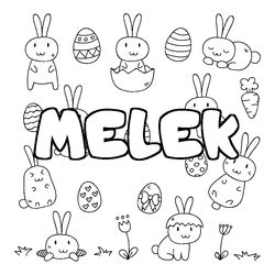Coloraci&oacute;n del nombre MELEK - decorado Pascua
