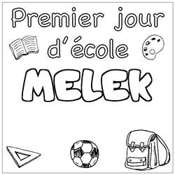 Coloraci&oacute;n del nombre MELEK - decorado primer d&iacute;a de escuela
