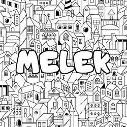 Coloraci&oacute;n del nombre MELEK - decorado ciudad