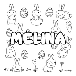 Coloraci&oacute;n del nombre M&Eacute;LINA - decorado Pascua