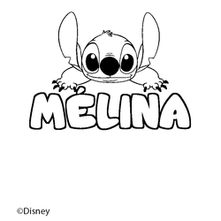 Coloraci&oacute;n del nombre M&Eacute;LINA - decorado Stitch