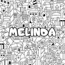 Coloraci&oacute;n del nombre MELINDA - decorado ciudad