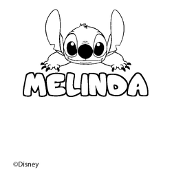 Coloraci&oacute;n del nombre MELINDA - decorado Stitch