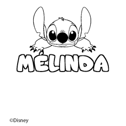 Coloraci&oacute;n del nombre M&Eacute;LINDA - decorado Stitch