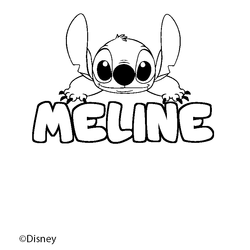 Coloraci&oacute;n del nombre MELINE - decorado Stitch