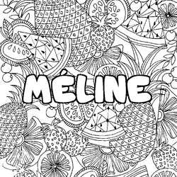 Coloraci&oacute;n del nombre M&Eacute;LINE - decorado mandala de frutas