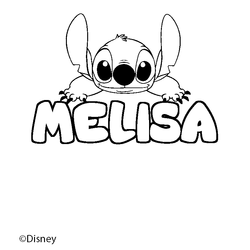 Coloraci&oacute;n del nombre MELISA - decorado Stitch