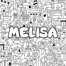 Coloraci&oacute;n del nombre MELISA - decorado ciudad