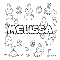Coloraci&oacute;n del nombre MELISSA - decorado Pascua