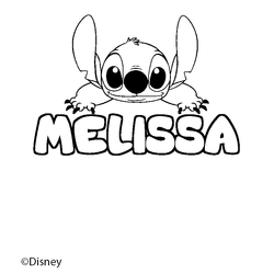 Coloraci&oacute;n del nombre MELISSA - decorado Stitch