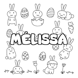 Coloraci&oacute;n del nombre M&Eacute;LISSA - decorado Pascua