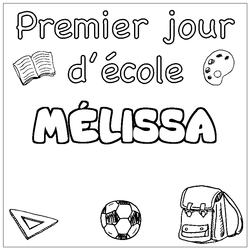 Coloraci&oacute;n del nombre M&Eacute;LISSA - decorado primer d&iacute;a de escuela