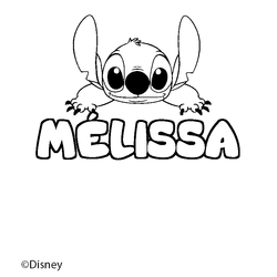 Coloraci&oacute;n del nombre M&Eacute;LISSA - decorado Stitch