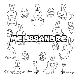 Coloraci&oacute;n del nombre MELISSANDRE - decorado Pascua