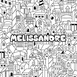 Coloraci&oacute;n del nombre MELISSANDRE - decorado ciudad