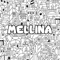 Coloraci&oacute;n del nombre MELLINA - decorado ciudad