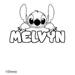 Coloraci&oacute;n del nombre MELVYN - decorado Stitch