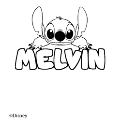 Coloraci&oacute;n del nombre MELVIN - decorado Stitch