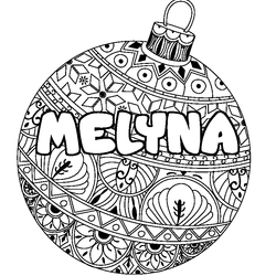 Coloraci&oacute;n del nombre MELYNA - decorado bola de Navidad