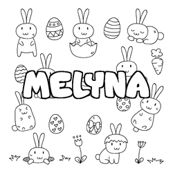 Coloraci&oacute;n del nombre MELYNA - decorado Pascua