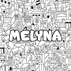 Coloraci&oacute;n del nombre M&Eacute;LYNA - decorado ciudad