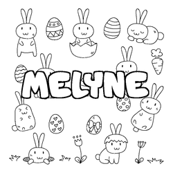 Coloraci&oacute;n del nombre MELYNE - decorado Pascua