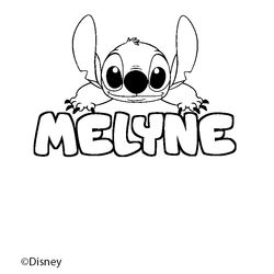 Coloraci&oacute;n del nombre MELYNE - decorado Stitch