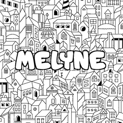 Coloraci&oacute;n del nombre MELYNE - decorado ciudad