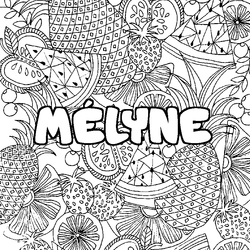 Coloraci&oacute;n del nombre M&Eacute;LYNE - decorado mandala de frutas