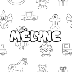 Coloraci&oacute;n del nombre M&Eacute;LYNE - decorado juguetes