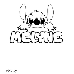 Coloraci&oacute;n del nombre M&Eacute;LYNE - decorado Stitch
