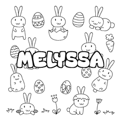 Coloraci&oacute;n del nombre MELYSSA - decorado Pascua
