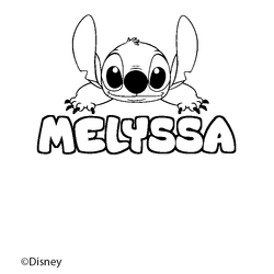Coloraci&oacute;n del nombre MELYSSA - decorado Stitch