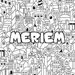 Coloraci&oacute;n del nombre MERIEM - decorado ciudad