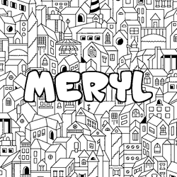 Coloraci&oacute;n del nombre MERYL - decorado ciudad