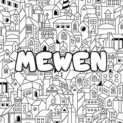 Coloraci&oacute;n del nombre MEWEN - decorado ciudad