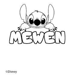 Coloraci&oacute;n del nombre MEWEN - decorado Stitch