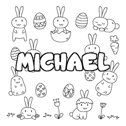Coloraci&oacute;n del nombre MICHAEL - decorado Pascua