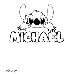 Coloraci&oacute;n del nombre MICHA&Euml;L - decorado Stitch