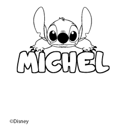 Coloraci&oacute;n del nombre MICHEL - decorado Stitch