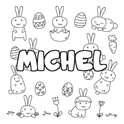 Coloraci&oacute;n del nombre MICHEL - decorado Pascua
