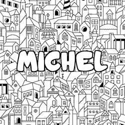 Coloraci&oacute;n del nombre MICHEL - decorado ciudad
