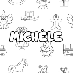 Coloraci&oacute;n del nombre MICH&Egrave;LE - decorado juguetes