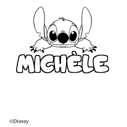 Coloraci&oacute;n del nombre MICH&Egrave;LE - decorado Stitch