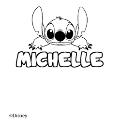 Coloraci&oacute;n del nombre MICHELLE - decorado Stitch