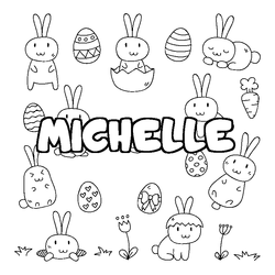 Coloraci&oacute;n del nombre MICHELLE - decorado Pascua