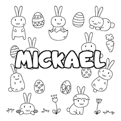 Coloraci&oacute;n del nombre MICKAEL - decorado Pascua