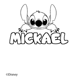 Coloraci&oacute;n del nombre MICKAEL - decorado Stitch