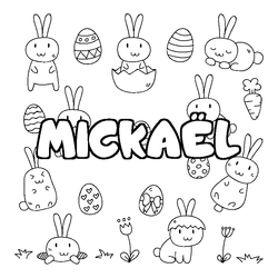 Coloraci&oacute;n del nombre MICKA&Euml;L - decorado Pascua